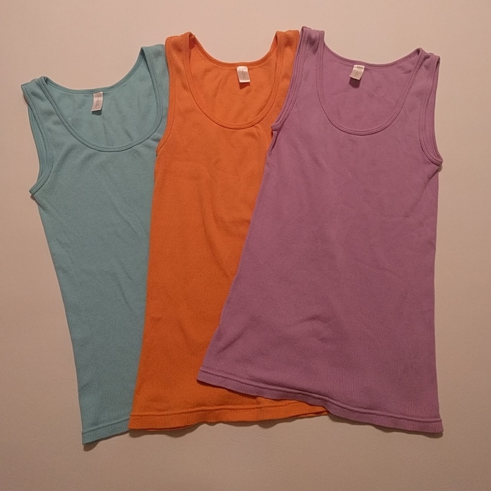 Three J Crew 100% cotton tank tops- size small